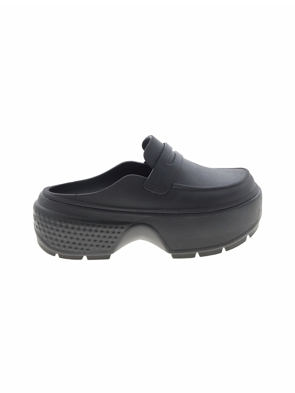 Crocs stomp black loafer slip on Black Platform Clog Mule